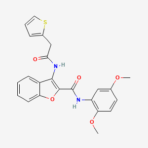 molecular formula C23H20N2O5S B2976141 N-(2,5-dimethoxyphenyl)-3-(2-(thiophen-2-yl)acetamido)benzofuran-2-carboxamide CAS No. 888468-08-4