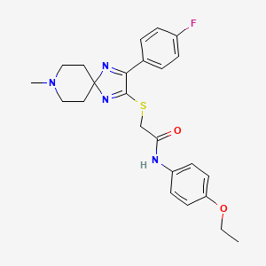 molecular formula C24H27FN4O2S B2976145 N-(4-ETHOXYPHENYL)-2-{[3-(4-FLUOROPHENYL)-8-METHYL-1,4,8-TRIAZASPIRO[4.5]DECA-1,3-DIEN-2-YL]SULFANYL}ACETAMIDE CAS No. 1189935-58-7