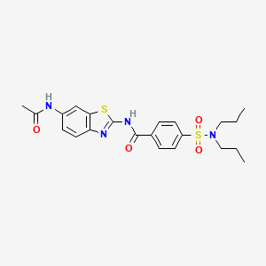 molecular formula C22H26N4O4S2 B2976151 N-(6-acetamidobenzo[d]thiazol-2-yl)-4-(N,N-dipropylsulfamoyl)benzamide CAS No. 327038-61-9