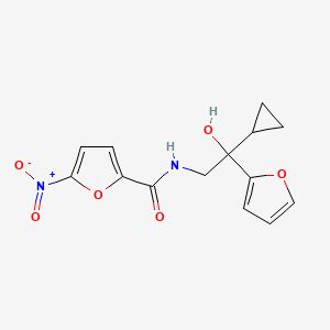 molecular formula C14H14N2O6 B2976153 N-[2-cyclopropyl-2-(furan-2-yl)-2-hydroxyethyl]-5-nitrofuran-2-carboxamide CAS No. 1396845-08-1