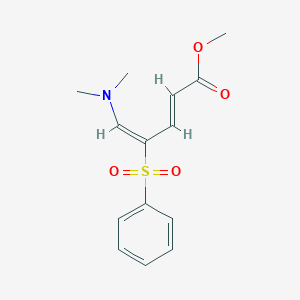 molecular formula C14H17NO4S B2976154 methyl (2E,4E)-4-(benzenesulfonyl)-5-(dimethylamino)penta-2,4-dienoate CAS No. 339276-69-6