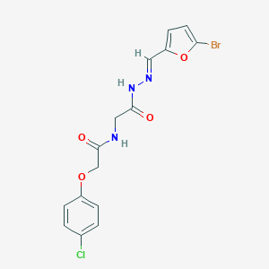 molecular formula C15H13BrClN3O4 B297616 N-[(E)-(5-bromofuran-2-yl)methylideneamino]-2-[[2-(4-chlorophenoxy)acetyl]amino]acetamide 