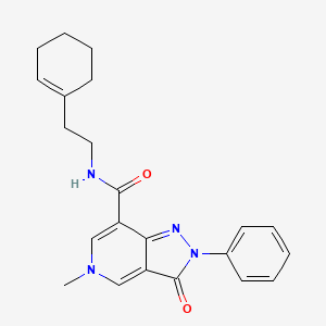 molecular formula C22H24N4O2 B2976186 N-[2-(cyclohex-1-en-1-yl)ethyl]-5-methyl-3-oxo-2-phenyl-2H,3H,5H-pyrazolo[4,3-c]pyridine-7-carboxamide CAS No. 923693-09-8