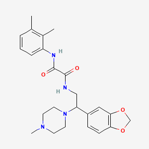 molecular formula C24H30N4O4 B2976193 N-[2-(2H-1,3-benzodioxol-5-yl)-2-(4-methylpiperazin-1-yl)ethyl]-N'-(2,3-dimethylphenyl)ethanediamide CAS No. 896342-43-1