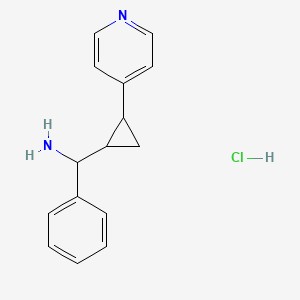 molecular formula C15H17ClN2 B2976205 Phenyl-(2-pyridin-4-ylcyclopropyl)methanamine;hydrochloride CAS No. 2241130-38-9