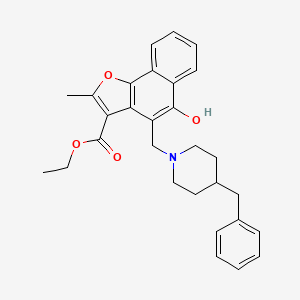 molecular formula C29H31NO4 B2976216 Ethyl 4-((4-benzylpiperidin-1-yl)methyl)-5-hydroxy-2-methylnaphtho[1,2-b]furan-3-carboxylate CAS No. 371233-40-8