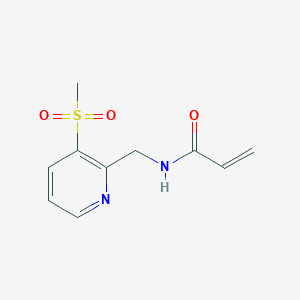 molecular formula C10H12N2O3S B2976220 N-[(3-Methylsulfonylpyridin-2-yl)methyl]prop-2-enamide CAS No. 2411269-76-4