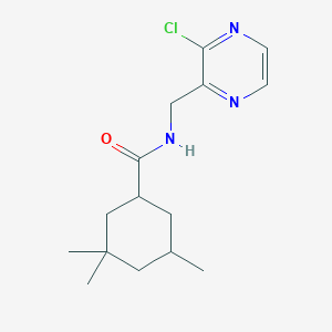 molecular formula C15H22ClN3O B2976233 N-[(3-Chloropyrazin-2-yl)methyl]-3,3,5-trimethylcyclohexane-1-carboxamide CAS No. 2177533-90-1