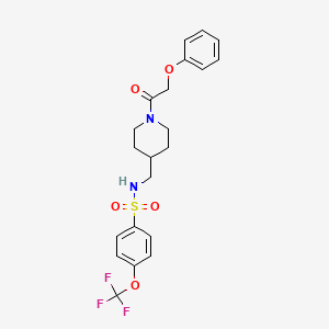 molecular formula C21H23F3N2O5S B2976235 N-((1-(2-phenoxyacetyl)piperidin-4-yl)methyl)-4-(trifluoromethoxy)benzenesulfonamide CAS No. 1286722-59-5