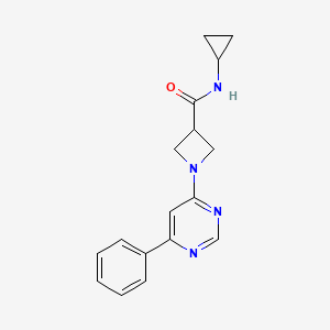 molecular formula C17H18N4O B2976237 N-cyclopropyl-1-(6-phenylpyrimidin-4-yl)azetidine-3-carboxamide CAS No. 2034285-62-4