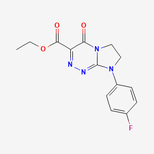 Ethyl 8-(4-fluorophenyl)-4-oxo-4,6,7,8-tetrahydroimidazo[2,1-c][1,2,4]triazine-3-carboxylate