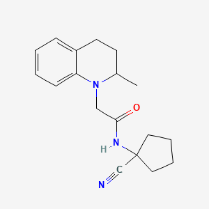molecular formula C18H23N3O B2976250 N-(1-cyanocyclopentyl)-2-(2-methyl-3,4-dihydro-2H-quinolin-1-yl)acetamide CAS No. 1037906-64-1