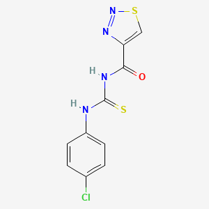 molecular formula C10H7ClN4OS2 B2976278 N-(4-chlorophenyl)-N'-(1,2,3-thiadiazol-4-ylcarbonyl)thiourea CAS No. 341965-40-0