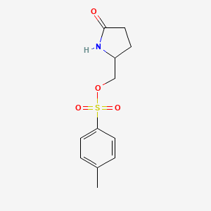 molecular formula C12H15NO4S B2976298 (5-Oxopyrrolidin-2-yl)methyl 4-methylbenzenesulfonate CAS No. 98243-59-5