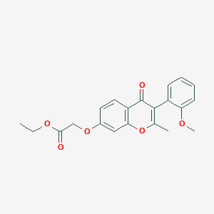 molecular formula C21H20O6 B2976303 ethyl 2-((3-(2-methoxyphenyl)-2-methyl-4-oxo-4H-chromen-7-yl)oxy)acetate CAS No. 610762-56-6