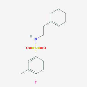molecular formula C15H20FNO2S B2976321 N-(2-(cyclohex-1-en-1-yl)ethyl)-4-fluoro-3-methylbenzenesulfonamide CAS No. 898644-76-3