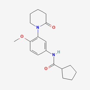 molecular formula C18H24N2O3 B2976328 N-[4-methoxy-3-(2-oxopiperidin-1-yl)phenyl]cyclopentanecarboxamide CAS No. 941919-65-9