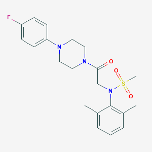 molecular formula C21H26FN3O3S B297634 N-(2,6-dimethylphenyl)-N-[2-[4-(4-fluorophenyl)piperazin-1-yl]-2-oxoethyl]methanesulfonamide 
