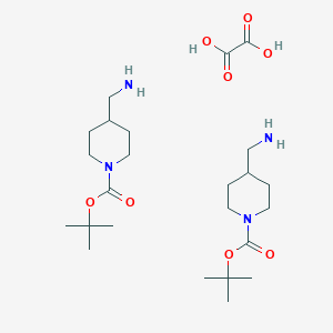 molecular formula C24H46N4O8 B2976351 tert-Butyl 4-(aminomethyl)piperidine-1-carboxylate hemioxalate CAS No. 2387597-77-3