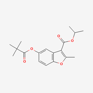 molecular formula C18H22O5 B2976375 Isopropyl 2-methyl-5-(pivaloyloxy)benzofuran-3-carboxylate CAS No. 301682-67-7