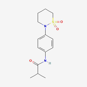 molecular formula C14H20N2O3S B2976401 N-(4-(1,1-dioxido-1,2-thiazinan-2-yl)phenyl)isobutyramide CAS No. 899976-18-2