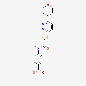 molecular formula C18H20N4O4S B2976405 methyl 4-(2-{[6-(morpholin-4-yl)pyridazin-3-yl]sulfanyl}acetamido)benzoate CAS No. 1105214-54-7