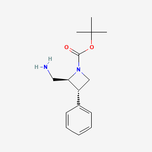 molecular formula C15H22N2O2 B2976412 Tert-butyl (2S,3S)-2-(aminomethyl)-3-phenylazetidine-1-carboxylate CAS No. 2375247-74-6