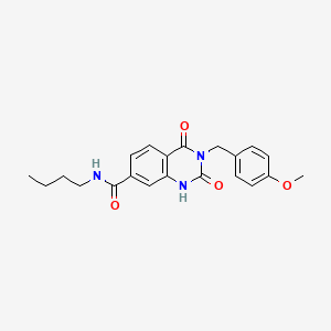 molecular formula C21H23N3O4 B2976413 N-butyl-3-(4-methoxybenzyl)-2,4-dioxo-1,2,3,4-tetrahydroquinazoline-7-carboxamide CAS No. 892274-22-5