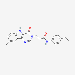 molecular formula C22H22N4O2 B2976414 N-(4-ethylphenyl)-3-{8-methyl-4-oxo-3H,4H,5H-pyrimido[5,4-b]indol-3-yl}propanamide CAS No. 1105212-69-8