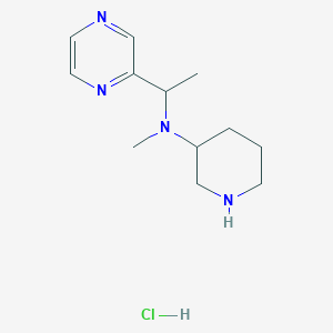 molecular formula C12H21ClN4 B2976427 N-Methyl-N-(1-(pyrazin-2-yl)ethyl)piperidin-3-amine hydrochloride CAS No. 1289385-34-7