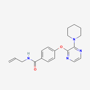 molecular formula C19H22N4O2 B2976430 N-allyl-4-[(3-piperidin-1-ylpyrazin-2-yl)oxy]benzamide CAS No. 1326883-49-1