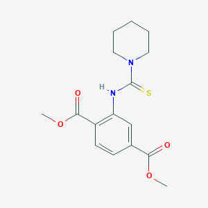 molecular formula C16H20N2O4S B2976449 Dimethyl 2-[(1-piperidinylcarbonothioyl)amino]terephthalate CAS No. 831245-10-4