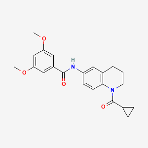 molecular formula C22H24N2O4 B2976460 N-(1-cyclopropanecarbonyl-1,2,3,4-tetrahydroquinolin-6-yl)-3,5-dimethoxybenzamide CAS No. 1005298-18-9