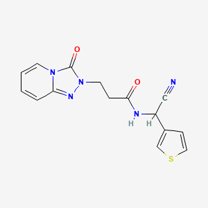 molecular formula C15H13N5O2S B2976461 N-[Cyano(thiophen-3-yl)methyl]-3-(3-oxo-[1,2,4]triazolo[4,3-a]pyridin-2-yl)propanamide CAS No. 1465339-15-4