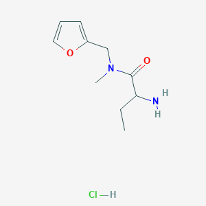 molecular formula C10H17ClN2O2 B2976501 2-amino-N-(furan-2-ylmethyl)-N-methylbutanamide hydrochloride CAS No. 1423024-15-0