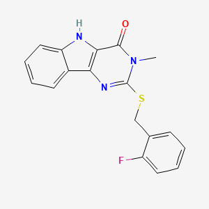 2-[(2-fluorophenyl)methylsulfanyl]-3-methyl-5H-pyrimido[5,4-b]indol-4-one