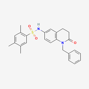 molecular formula C25H26N2O3S B2976533 N-(1-benzyl-2-oxo-1,2,3,4-tetrahydroquinolin-6-yl)-2,4,5-trimethylbenzene-1-sulfonamide CAS No. 951506-06-2