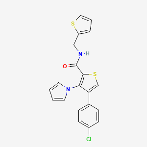 4-(4-chlorophenyl)-3-(1H-pyrrol-1-yl)-N-(thiophen-2-ylmethyl)thiophene-2-carboxamide
