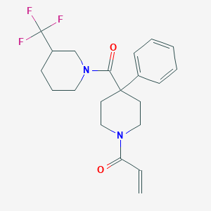 1-[4-Phenyl-4-[3-(trifluoromethyl)piperidine-1-carbonyl]piperidin-1-yl]prop-2-en-1-one