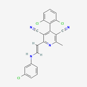 2-[2-(3-Chloroanilino)vinyl]-4-(2,6-dichlorophenyl)-6-methyl-3,5-pyridinedicarbonitrile