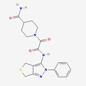 molecular formula C19H21N5O3S B2976571 1-[({2-phenyl-2H,4H,6H-thieno[3,4-c]pyrazol-3-yl}carbamoyl)carbonyl]piperidine-4-carboxamide CAS No. 899969-28-9