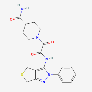 1-[2-Oxo-2-[(2-phenyl-4,6-dihydrothieno[3,4-c]pyrazol-3-yl)amino]acetyl]piperidine-4-carboxamide