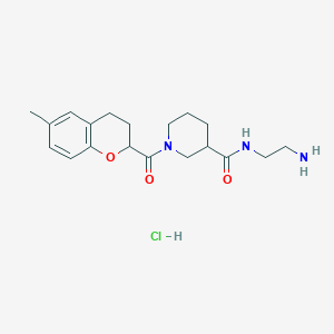 N-(2-Aminoethyl)-1-(6-methyl-3,4-dihydro-2H-chromene-2-carbonyl)piperidine-3-carboxamide;hydrochloride