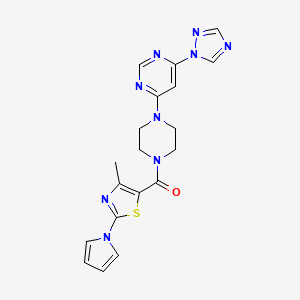 (4-(6-(1H-1,2,4-triazol-1-yl)pyrimidin-4-yl)piperazin-1-yl)(4-methyl-2-(1H-pyrrol-1-yl)thiazol-5-yl)methanone