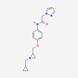 N-[4-[[1-(Cyclopropylmethyl)aziridin-2-yl]methoxy]phenyl]-2-pyrazol-1-ylacetamide