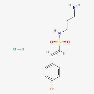molecular formula C11H16BrClN2O2S B2976610 (E)-N-(3-Aminopropyl)-2-(4-bromophenyl)ethenesulfonamide;hydrochloride CAS No. 1608622-13-4