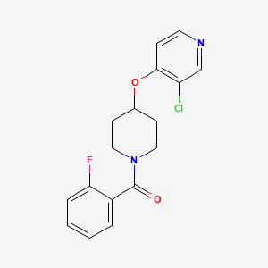 molecular formula C17H16ClFN2O2 B2976613 (4-((3-Chloropyridin-4-yl)oxy)piperidin-1-yl)(2-fluorophenyl)methanone CAS No. 2034315-67-6