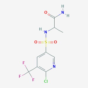 2-[6-Chloro-5-(trifluoromethyl)pyridine-3-sulfonamido]propanamide