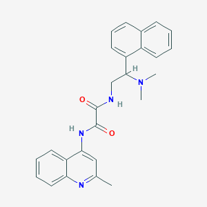 molecular formula C26H26N4O2 B2976617 N1-(2-(dimethylamino)-2-(naphthalen-1-yl)ethyl)-N2-(2-methylquinolin-4-yl)oxalamide CAS No. 941977-15-7