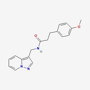 molecular formula C18H19N3O2 B2976619 3-(4-methoxyphenyl)-N-(pyrazolo[1,5-a]pyridin-3-ylmethyl)propanamide CAS No. 1396783-54-2